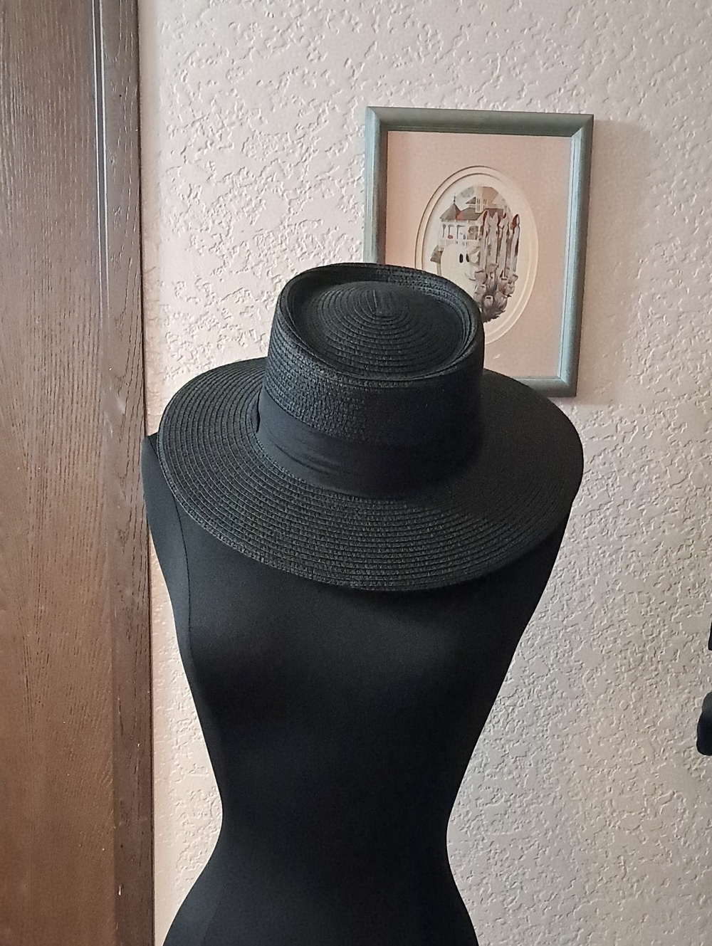 Black Woven Sun Hat